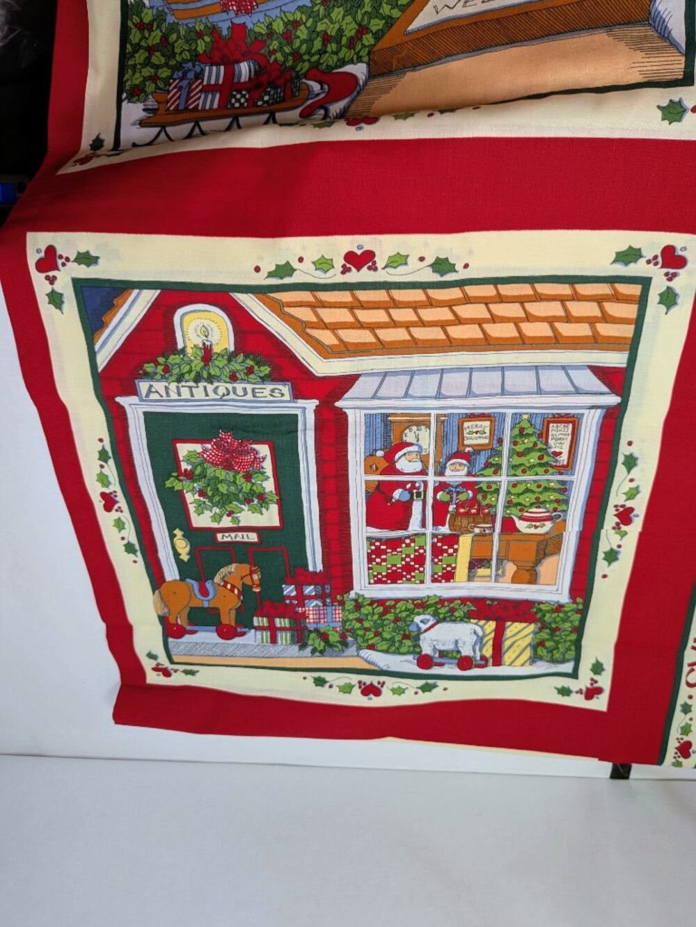 VTG Susan Winget Christmas Village Panels Uncut 4 Yds 3 Repeats Cottagecore - Picture 3 of 11